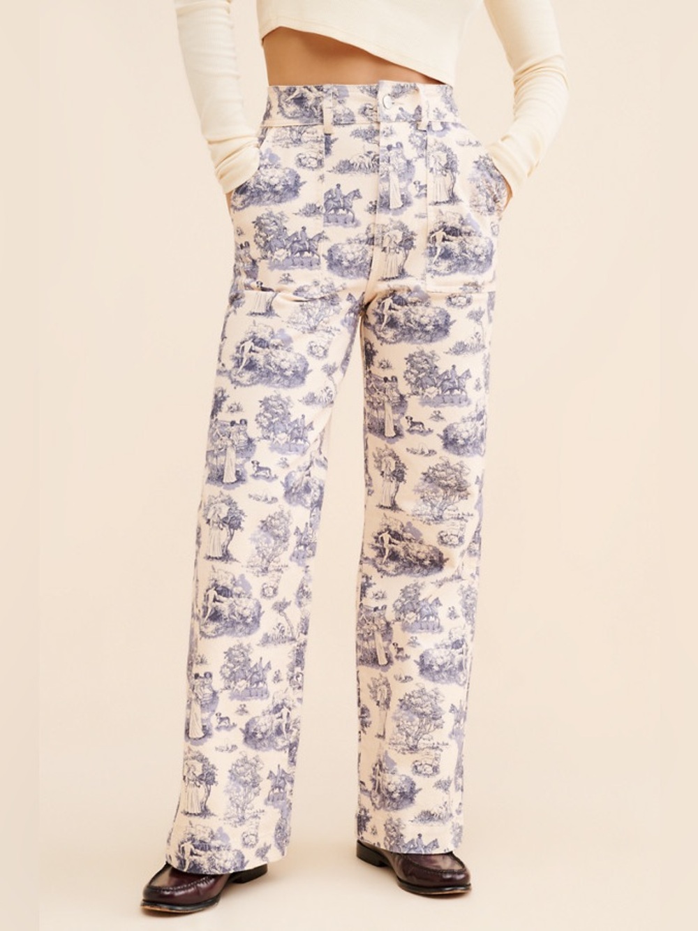 Anthropologie x Rachel Antonoff Blue Washed Toile Mike Wide Leg Jeans sz 0